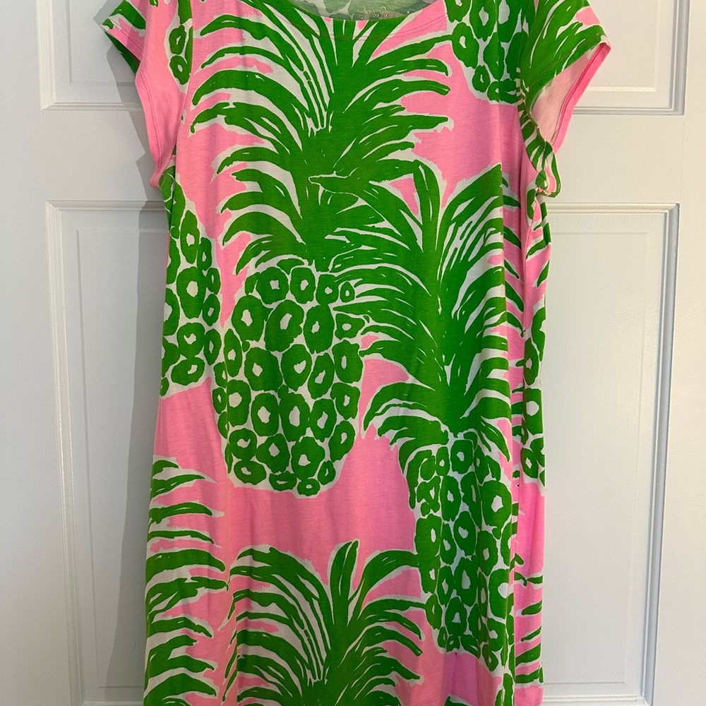 Lilly Pulitzer Pink and Green Tropical Print Top